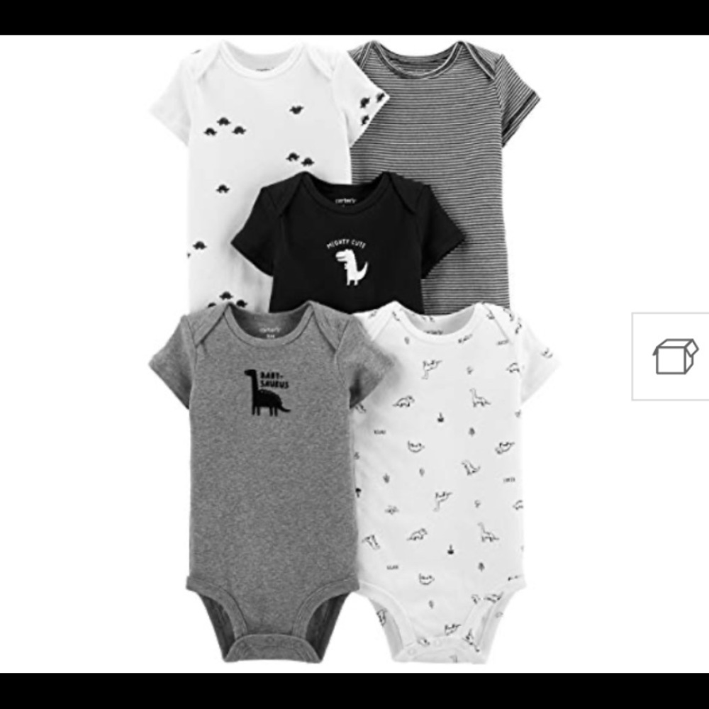 Carter’s short sleeve 5 pack Dino onesies